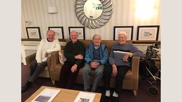 Stockport care home Resident enjoys visit from old friends